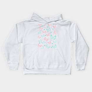 PINK AND BLUE BUTTERFLY Kids Hoodie